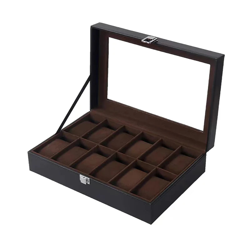 صندوق ساعات جلدي فاخر