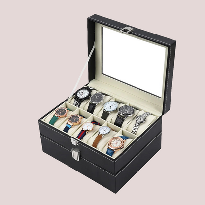 صندوق ساعات جلدي فاخر